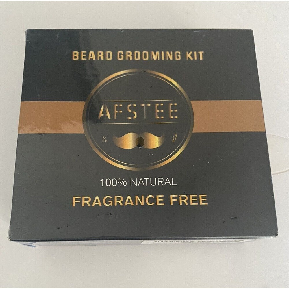 Afstee Beard Grooming Kit Beard Growth  100% Natural Fragrance Free new sealed